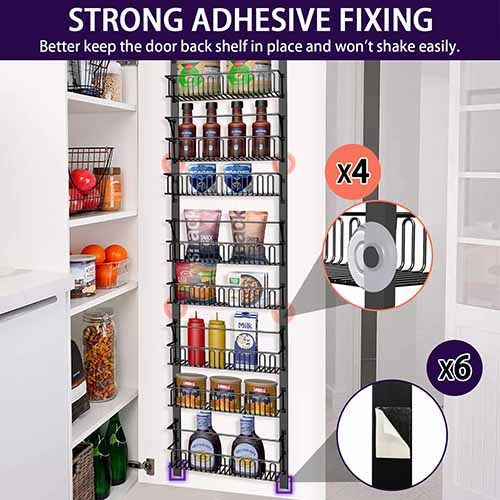 SPACLEAR Over the Door Pantry Organizer, 8-Tier Adjustable Pantry Door  Organizer, Kitchen Pantry Organization and Storage Hanging Metal Over Closet  Door Spice Rack Can Organizer, Black Pantry Storage Shelves_Shenzhen BMD  E-commerce Co.,Ltd.