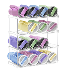 Water Bottle Organizer-Stackable Bottle Storage Rack, Water Bottle Holder for Cabinet Organization, Plastic Wine Racks/Drink Bottle Holder,40oz Stanley Organizer for Kitchen cabinets 4 Pack